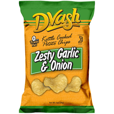 Dvash - Kettle Cooked Potato Chips - Onion & Garlic - 80/1 oz